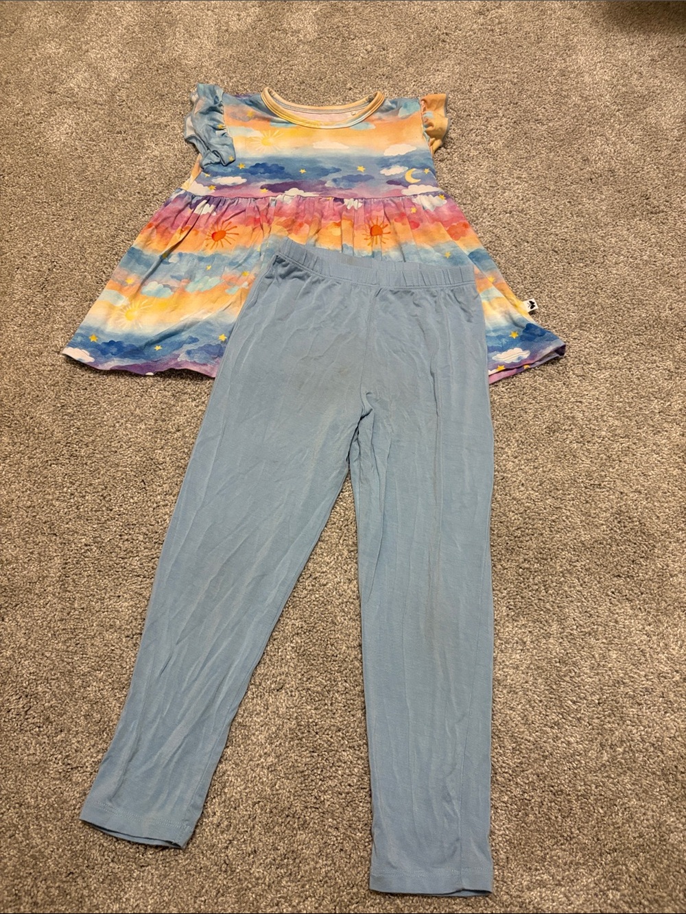 Mamalulu girls Solace Skies 2 piece peplum set 4/5